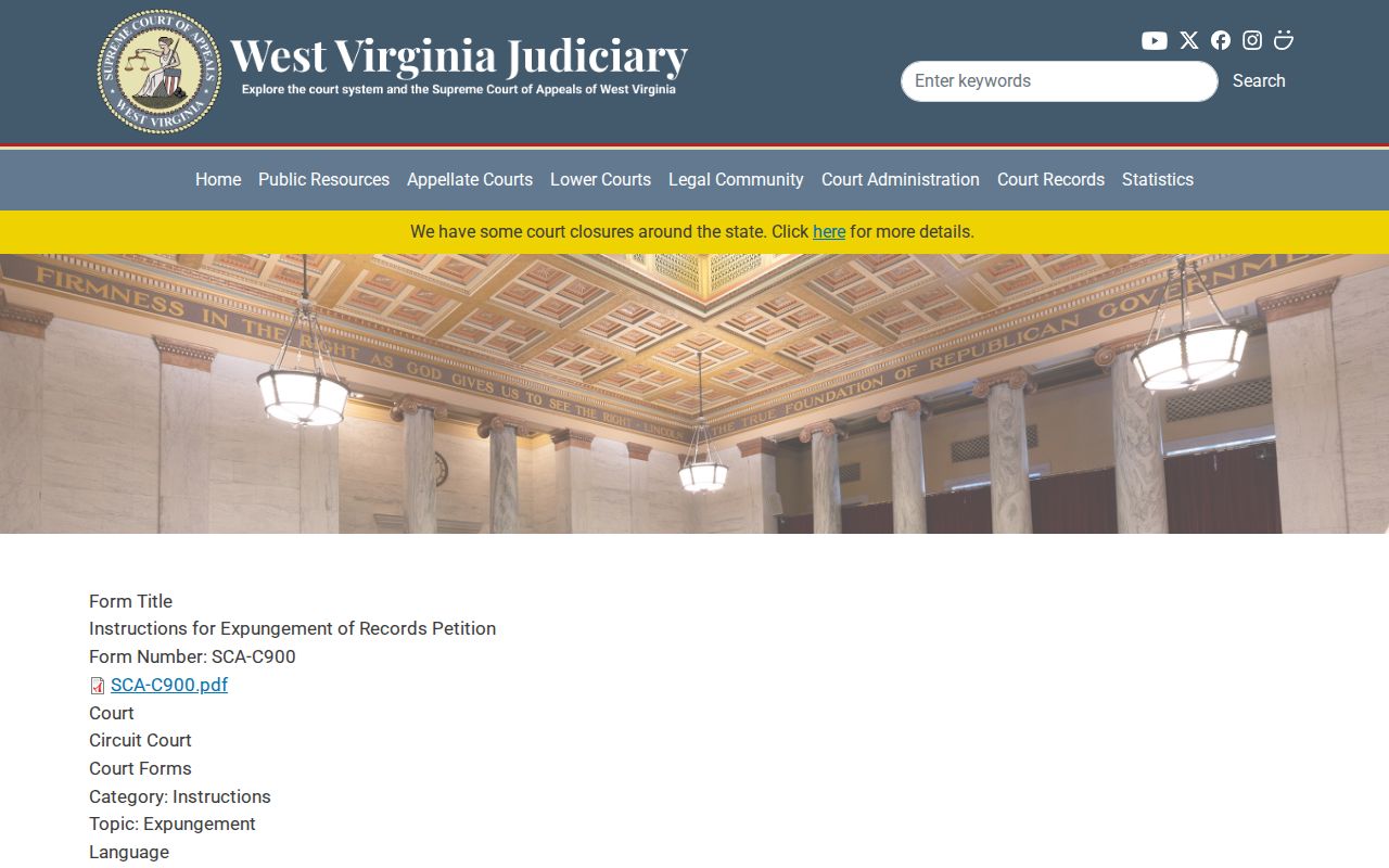 Taylor County criminal history SCA-C900 expungement materials